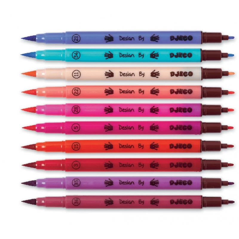 Djeco 10 Feutres Pinceaux, Couleurs "fille" 4 Djeco 10 Feutres Pinceaux, Couleurs "fille" – Image 2