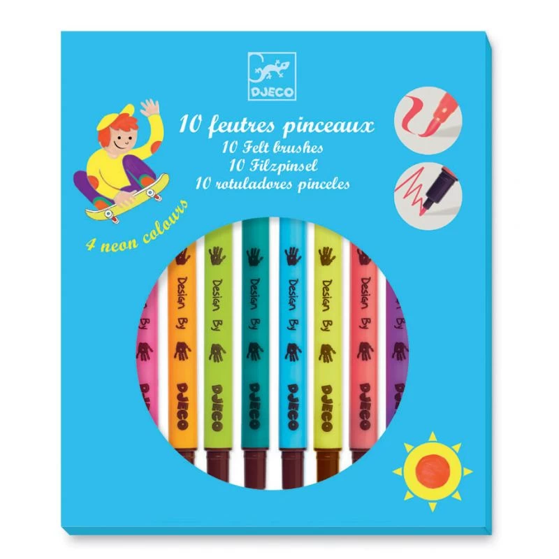 Djeco 10 Feutres Pinceaux Pop 3 Djeco 10 Feutres Pinceaux Pop
