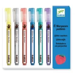 Djeco 6 Marqueurs Pailletés