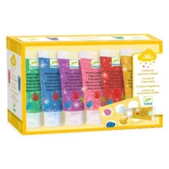 6 Tubes De Peinture à Doigts Paillettes Djeco -Le Monde Heureux De Djeco 6 tubes de peinture a doigts Paillettes Djeco 2