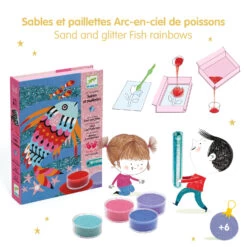 Coffret Sables Et Paillettes Arc-en-ciel De Poissons Djeco -Le Monde Heureux De Djeco Coffret Sables et paillettes Arcenciel de poissons Djeco 5