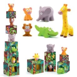 Djeco Cubes Et Animaux à Empiler Maxi Topanijungle -Le Monde Heureux De Djeco cubes et animaux a empiler maxi topanijungle 7