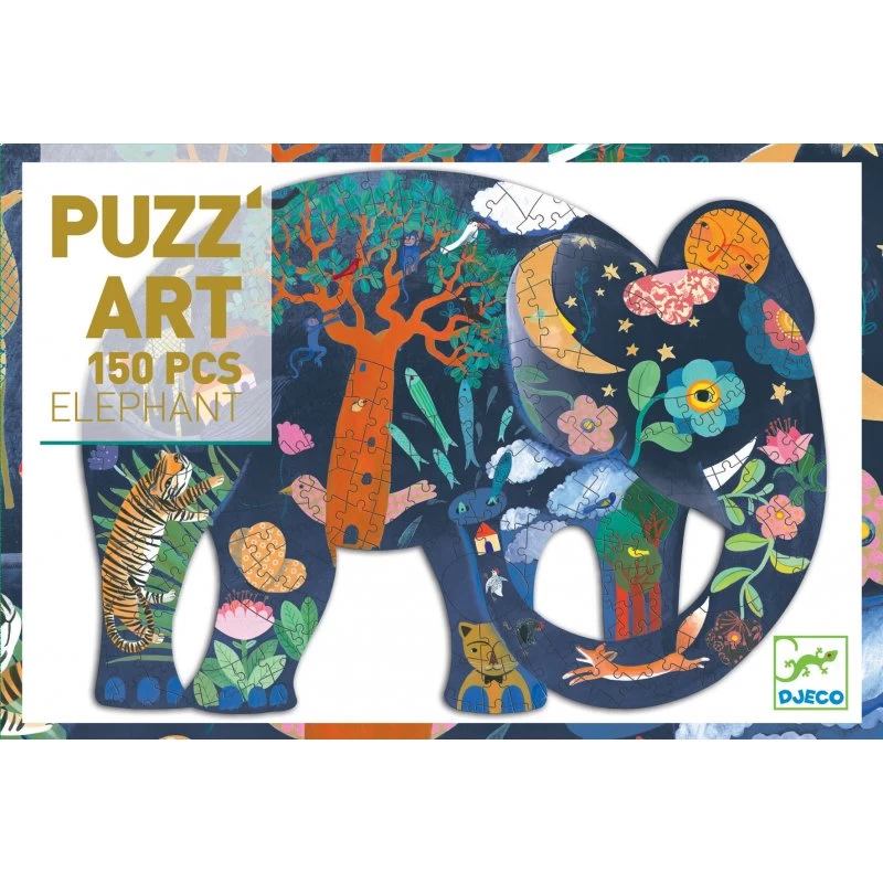 Eléphant - Puzz'art Djeco 150 Pièces 3 Eléphant - Puzz'art Djeco 150 Pièces