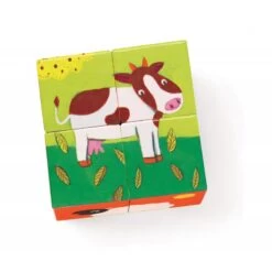 Meuh & Co Djeco - 6 Puzzles Cubes En Bois -Le Monde Heureux De Djeco meuh and co 6 puzzles cubes 1