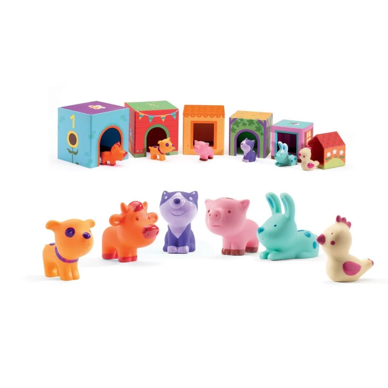 Topanifarm Cubes à Empiler Et Animaux - Djeco 4 Topanifarm Cubes à Empiler Et Animaux - Djeco – Image 2