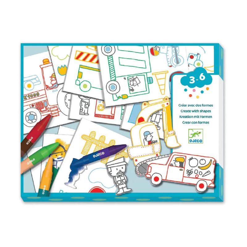 Djeco Un Monde à Créer, Voitures - Pochoirs, Coloriages Et Collages 3 Djeco Un Monde à Créer, Voitures - Pochoirs, Coloriages Et Collages